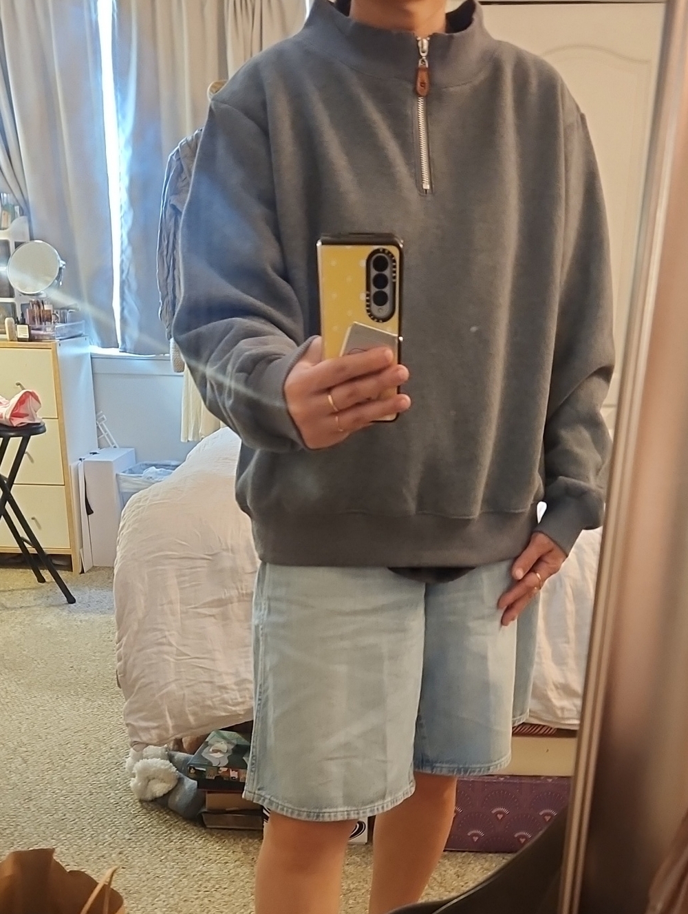 Parke Gray Quarter-zip Sweatshirt Sz S/M - Picture 7 of 11